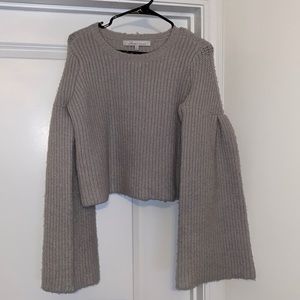 Gray Lovers + Friends Bell Sleeved Sweater
